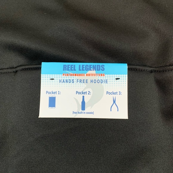 Reel Legends Hoodie Firstmate Fishing Hoodie Multi Pockets NWT Size L… - Picture 7 of 13